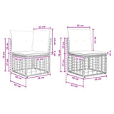 vidaXL Outdoor Sofa Set Black Polyester