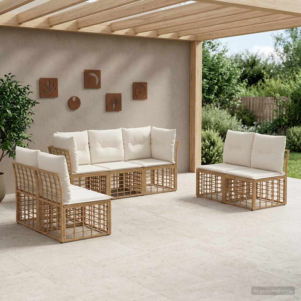 vidaXL Outdoor Sofa Set Black Polyester
