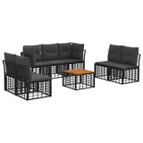 vidaXL Outdoor Sofa Set Black Polyester