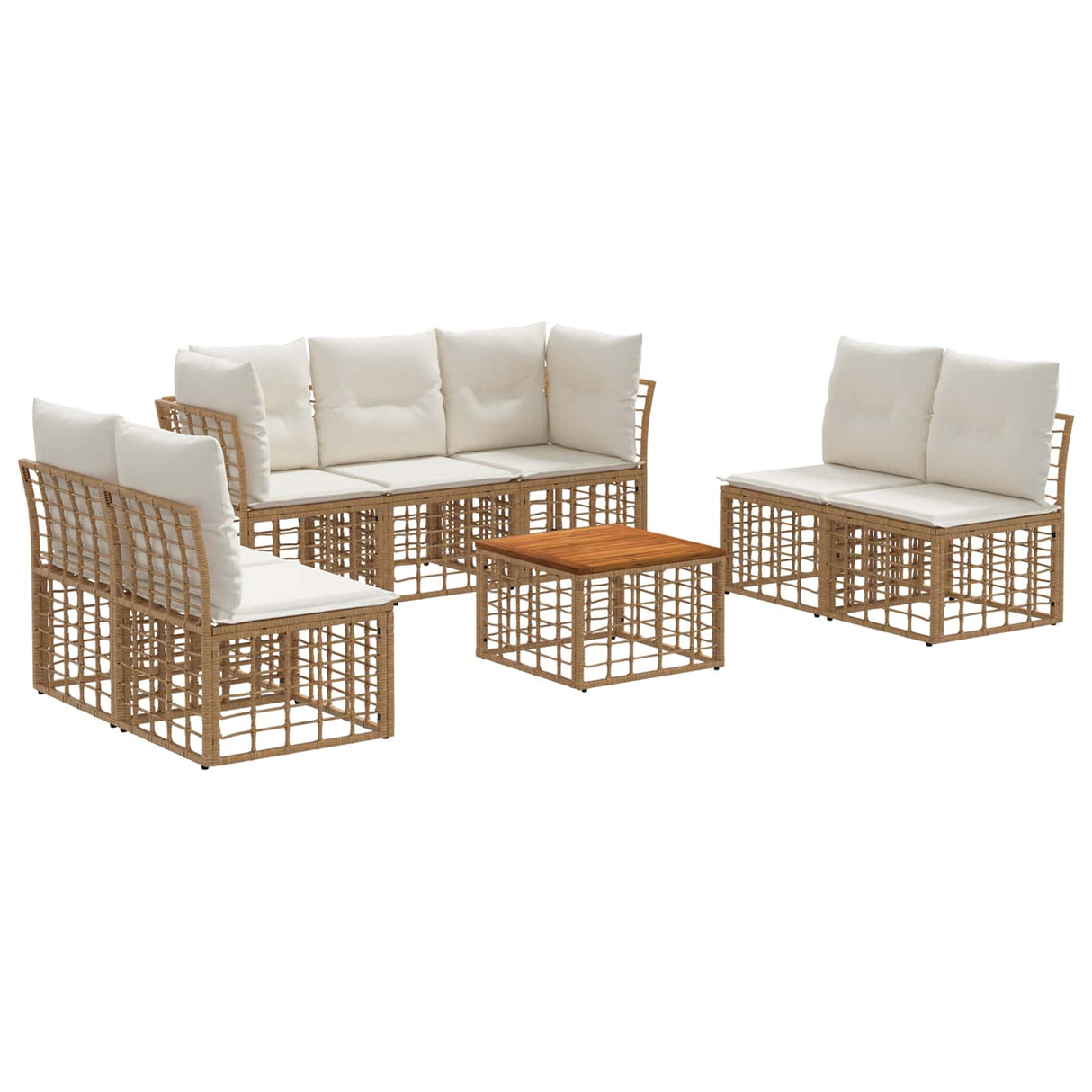 vidaXL Outdoor Sofa Set Black Polyester