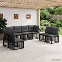 vidaXL Buiten bank set Zwart Polyester