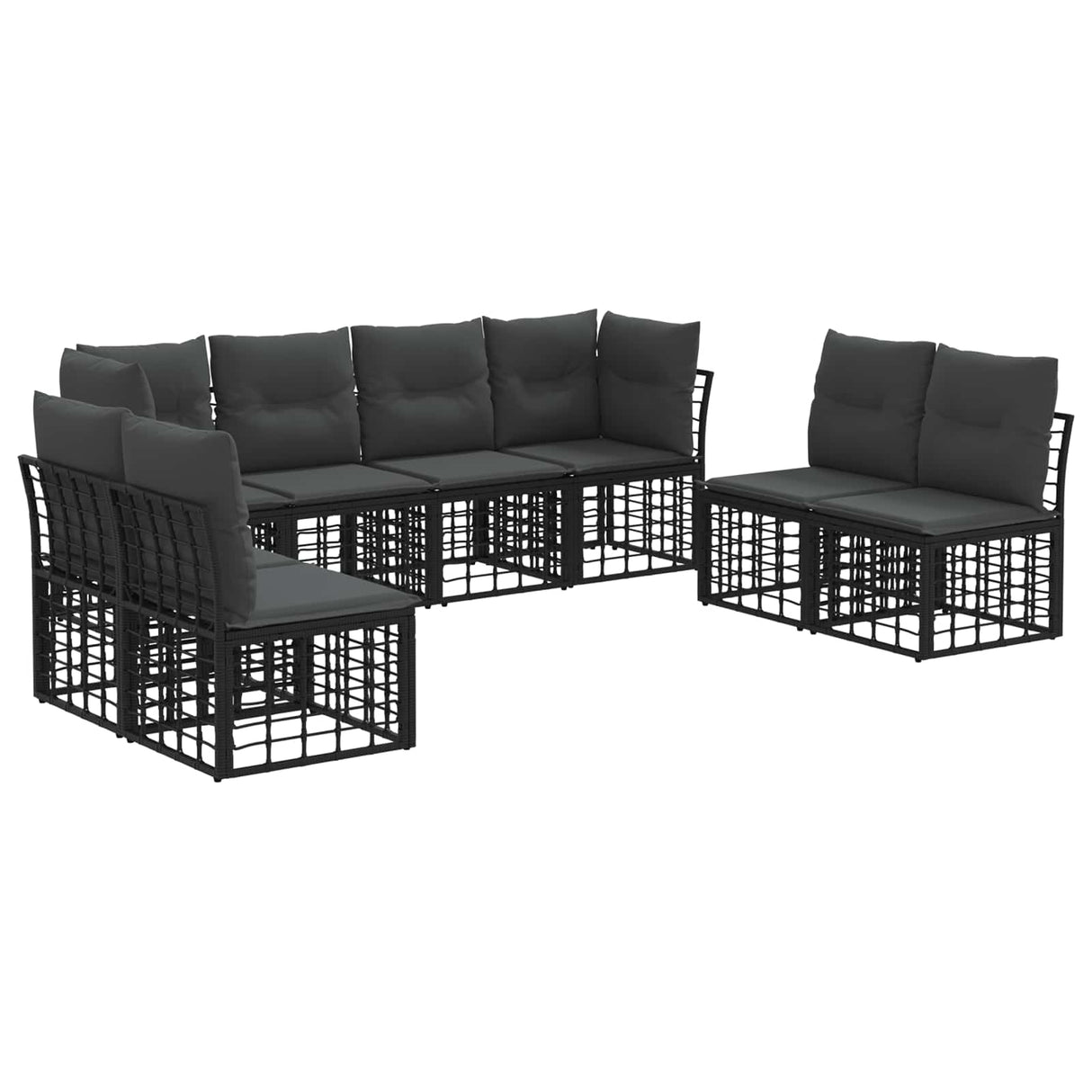 vidaXL Buiten bank set Zwart Polyester