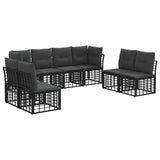 vidaXL Buiten bank set Zwart Polyester