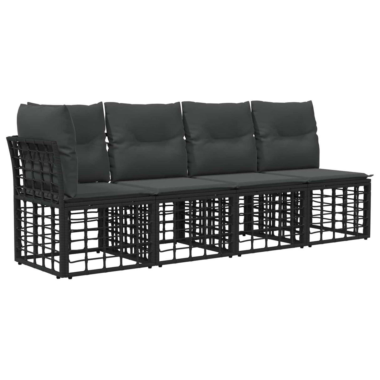 vidaXL Buiten bank set Zwart Polyester