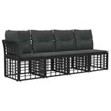 vidaXL Buiten bank set Zwart Polyester