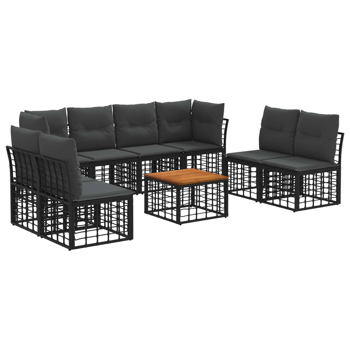 vidaXL Buiten bank set Zwart Polyester