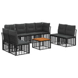 vidaXL Buiten bank set Zwart Polyester