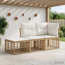 vidaXL Buiten bank set met kussen 3 pcs Zwart Polyester