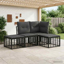 vidaXL Outdoor Sofa Set Black Polyester