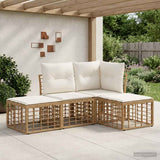 vidaXL Outdoor Sofa Set Black Polyester