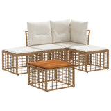 vidaXL Outdoor Sofa Set Black Polyester
