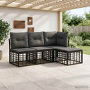 vidaXL Outdoor Sofa Set Black Polyester
