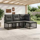 vidaXL Outdoor Sofa Set Black Polyester