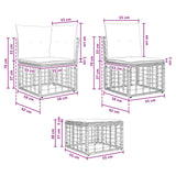 vidaXL Outdoor Sofa Set Black Polyester