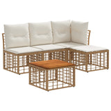 vidaXL Outdoor Sofa Set Black Polyester