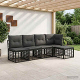 vidaXL Outdoor Sofa Set Black Polyester