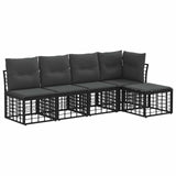 vidaXL Outdoor Sofa Set Black Polyester