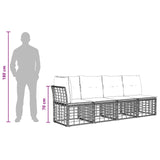 vidaXL Outdoor Sofa Set Black Polyester