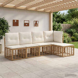 vidaXL Outdoor Sofa Set Black Polyester