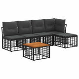 vidaXL Outdoor Sofa Set Black Polyester