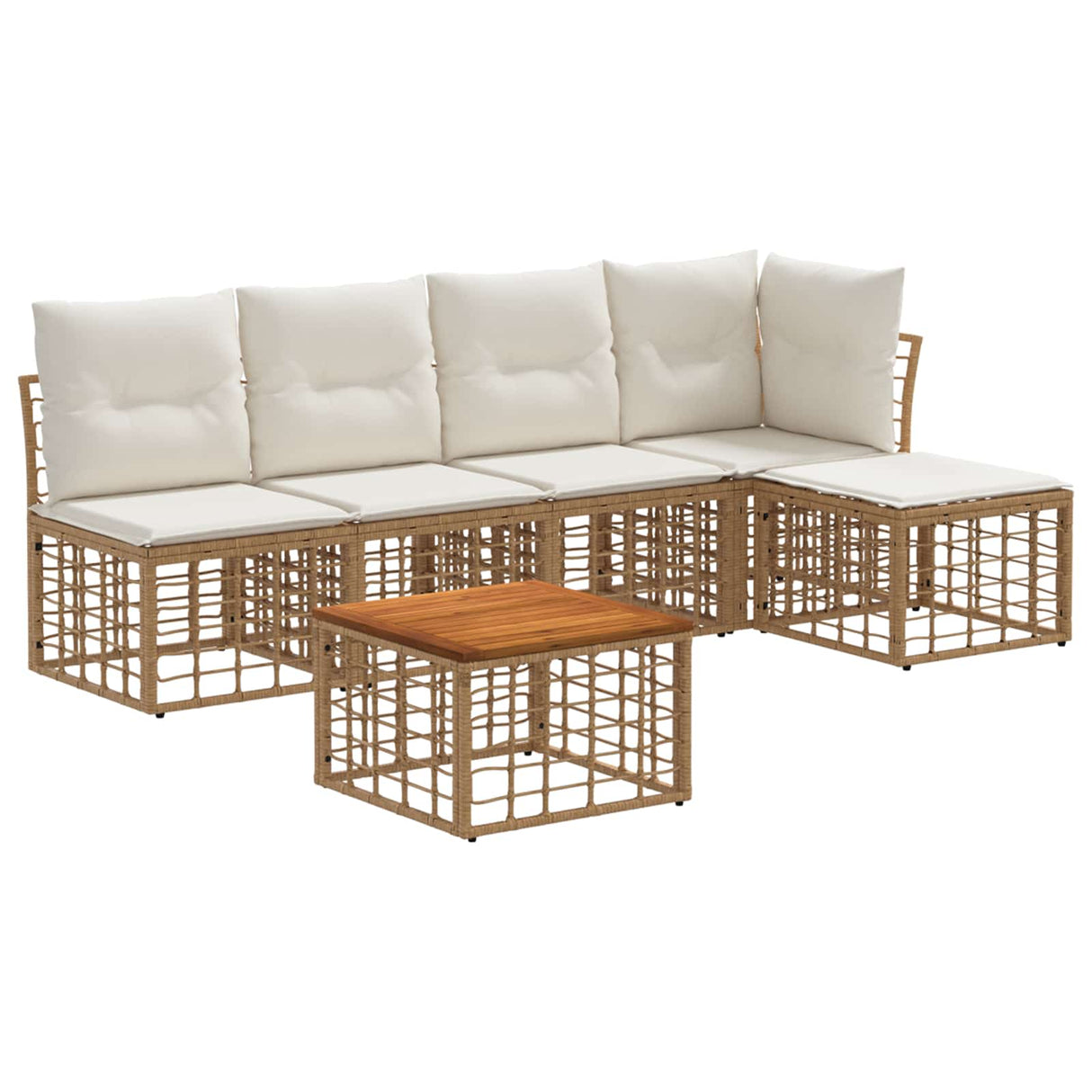 vidaXL Outdoor Sofa Set Black Polyester