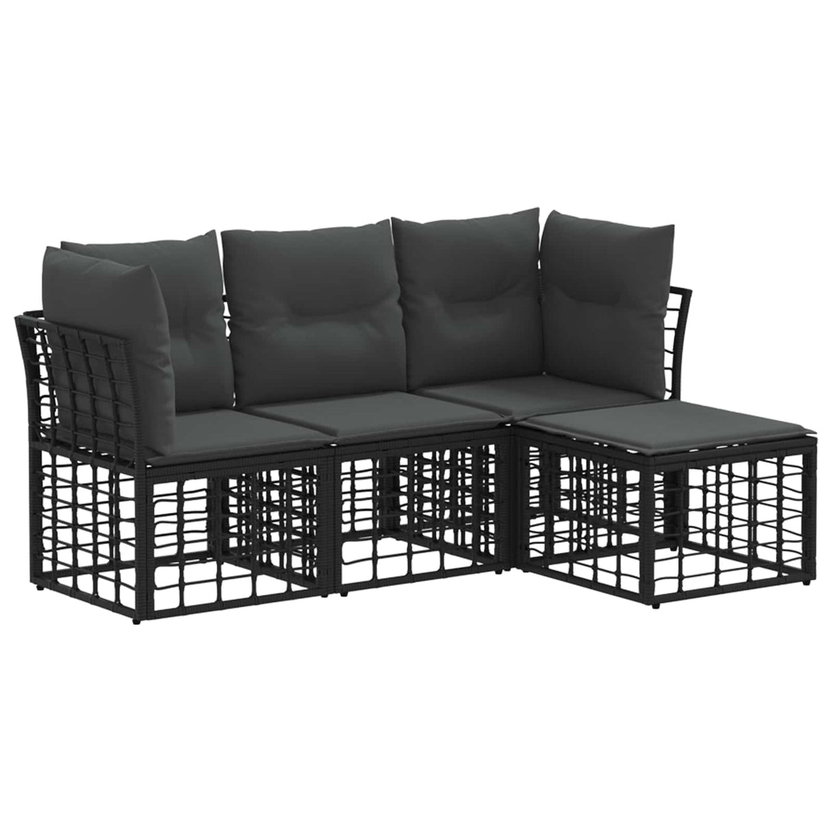 vidaXL Buiten bank set Zwart Polyester