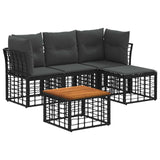 vidaXL Buiten bank set Zwart Polyester