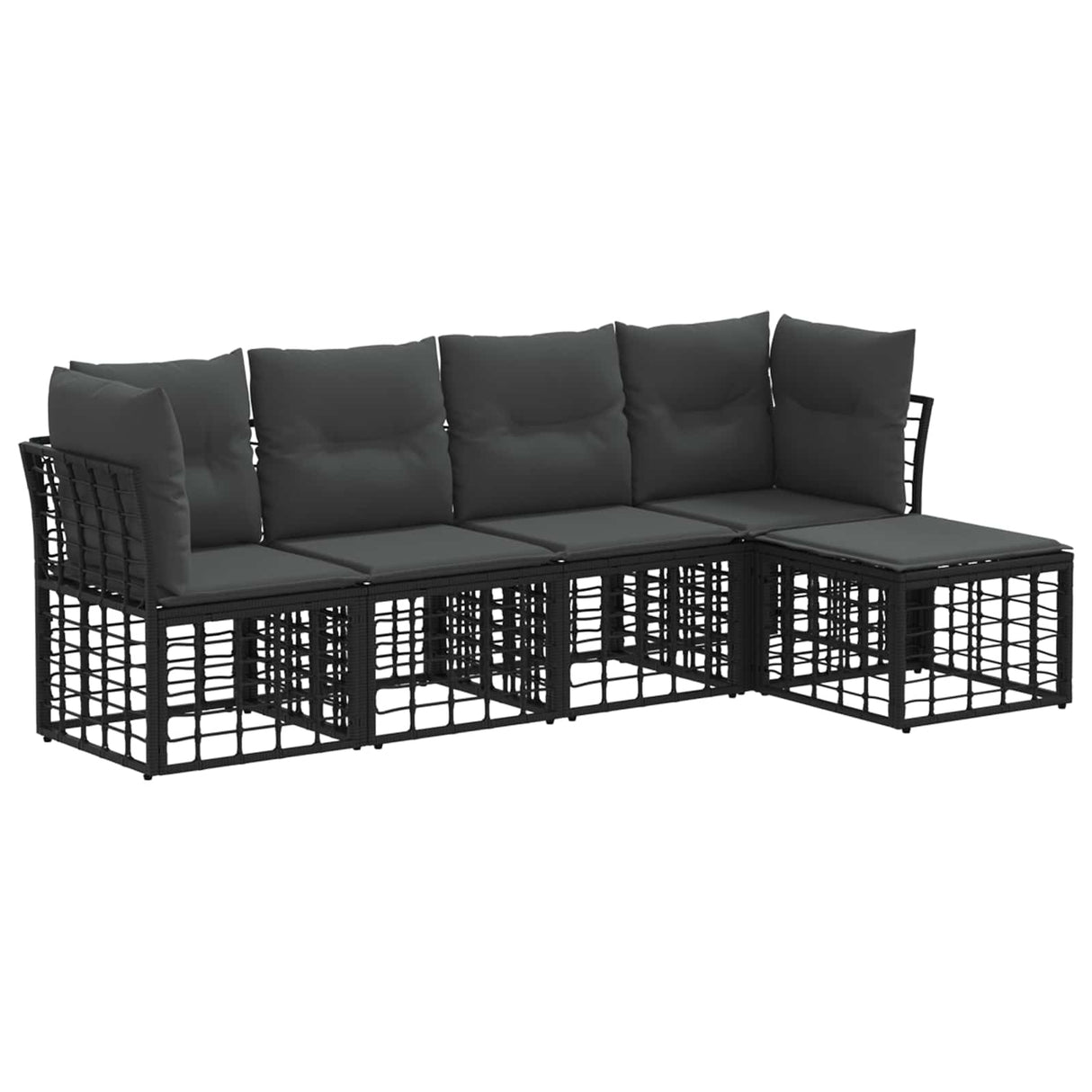 vidaXL Buiten bank set Zwart Polyester