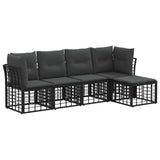 vidaXL Buiten bank set Zwart Polyester