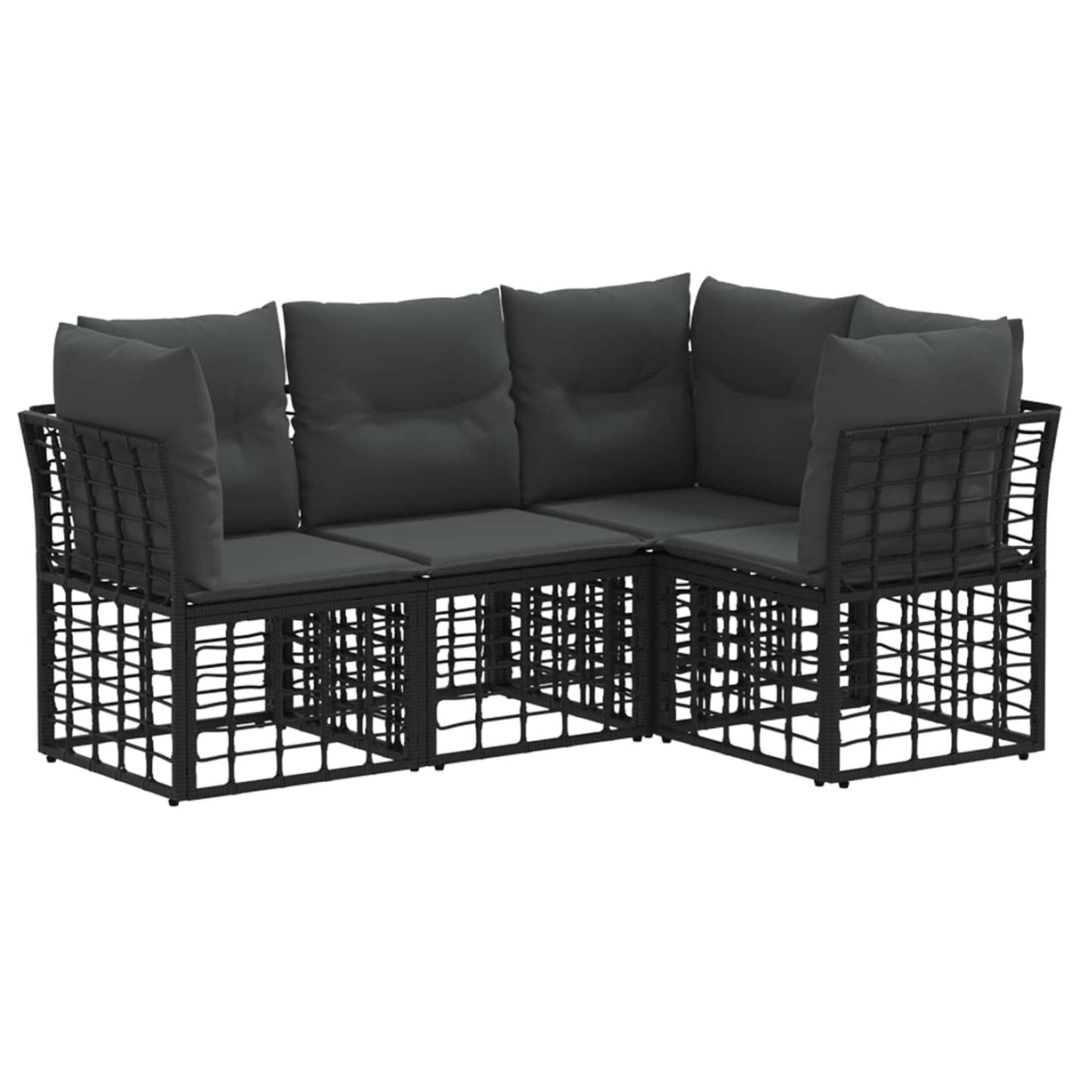 vidaXL Buiten bank set Zwart Polyester