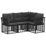 vidaXL Buiten bank set Zwart Polyester