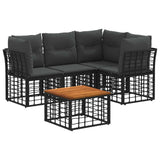 vidaXL Buiten bank set Zwart Polyester