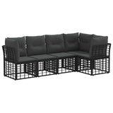 vidaXL Buiten bank set Zwart Polyester