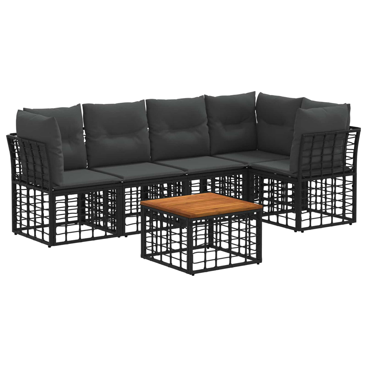 vidaXL Buiten bank set Zwart Polyester