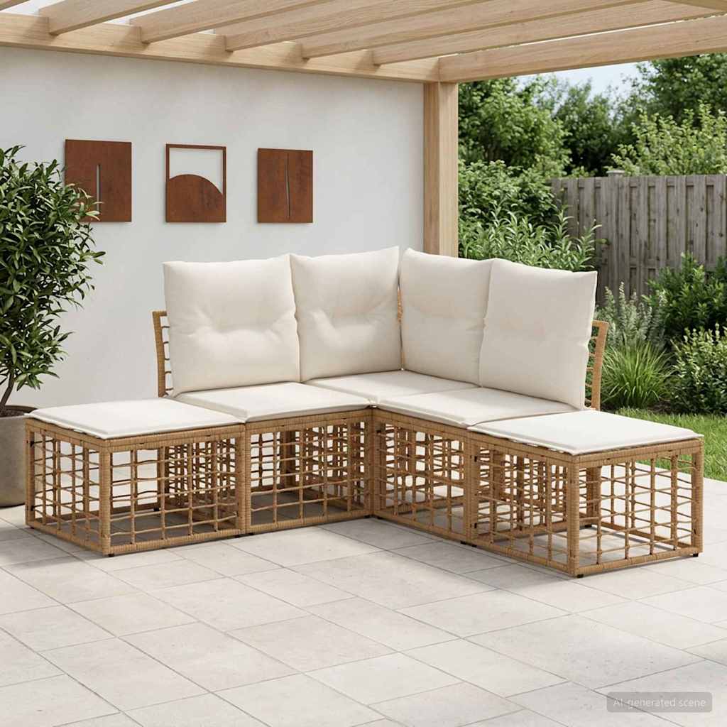 vidaXL Buiten bank set Zwart Polyester