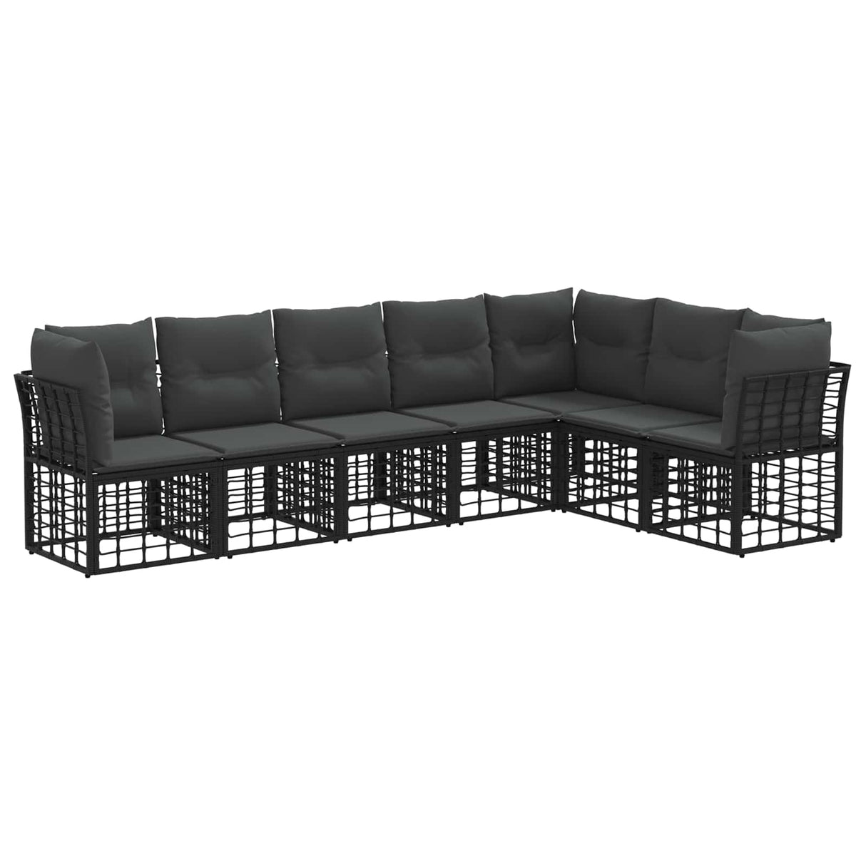 vidaXL Buiten bank set Zwart Polyester