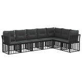vidaXL Buiten bank set Zwart Polyester
