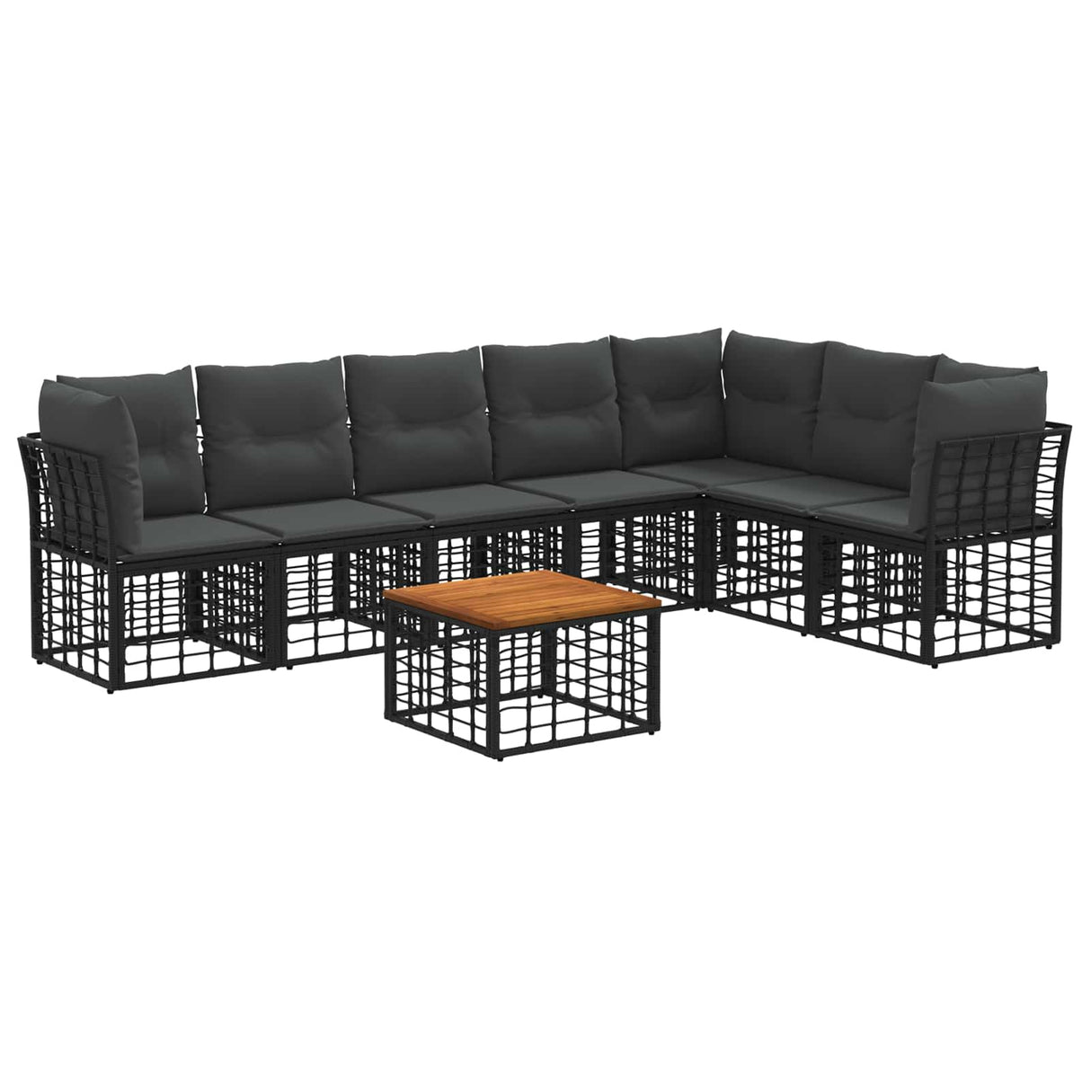 vidaXL Buiten bank set Zwart Polyester