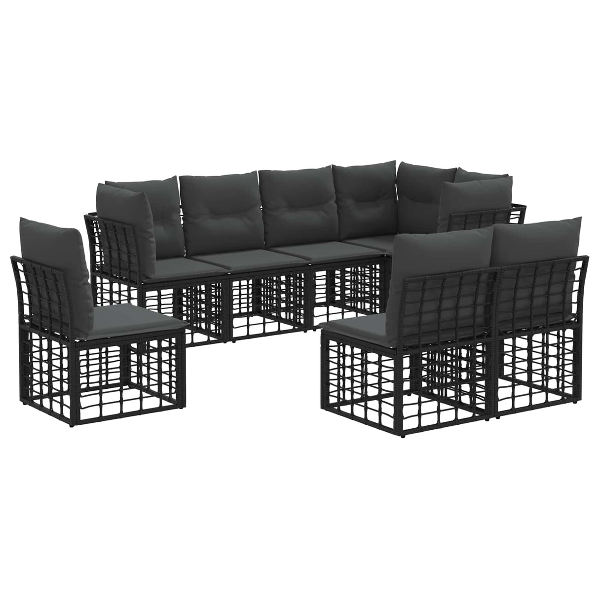 vidaXL Buiten bank set Zwart Polyester
