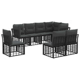 vidaXL Buiten bank set Zwart Polyester