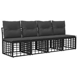 vidaXL Buiten bank set Zwart Polyester