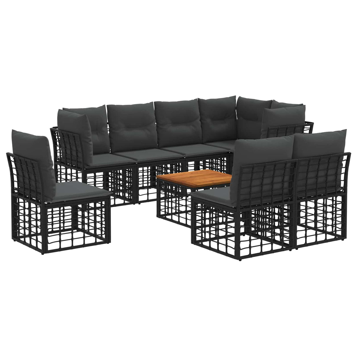 vidaXL Buiten bank set Zwart Polyester