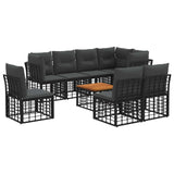 vidaXL Buiten bank set Zwart Polyester