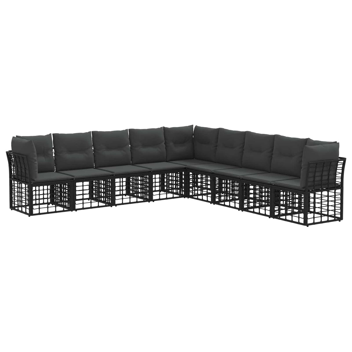 vidaXL Buiten bank set Zwart Polyester