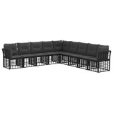 vidaXL Buiten bank set Zwart Polyester