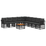 vidaXL Buiten bank set Zwart Polyester