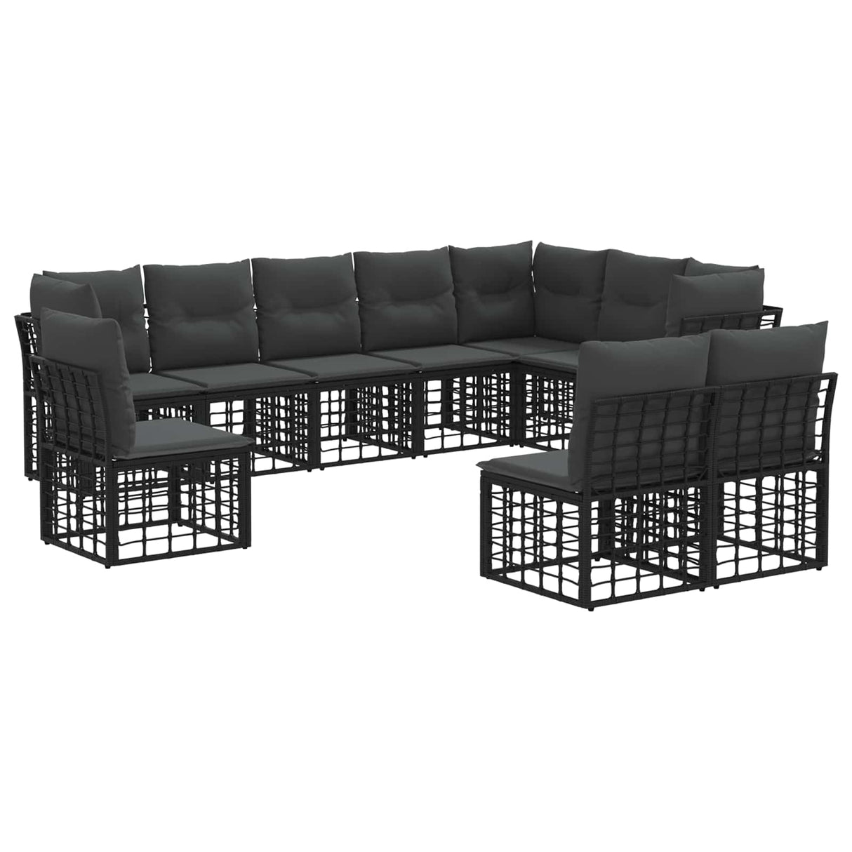 vidaXL Buiten bank set Zwart Polyester