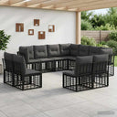 vidaXL Buiten bank set Zwart Polyester