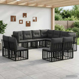 vidaXL Buiten bank set Zwart Polyester