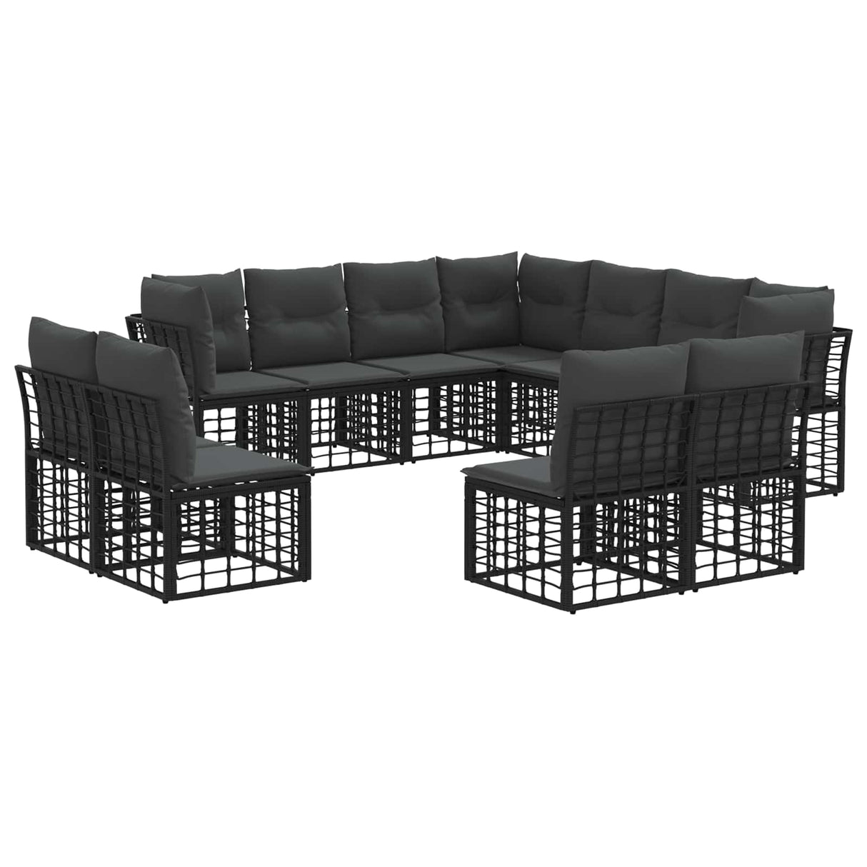 vidaXL Buiten bank set Zwart Polyester